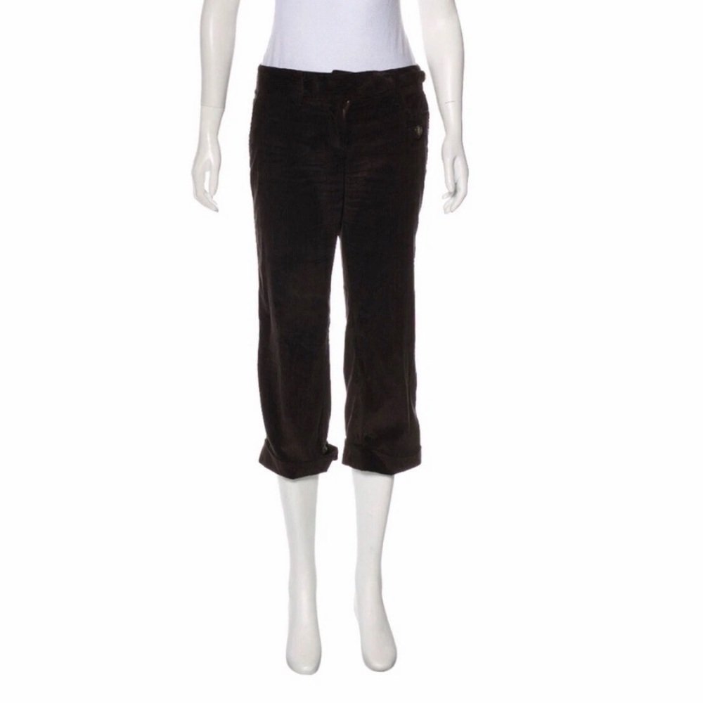 Dolce & Gabbana Black Corduroy Cropped Pants